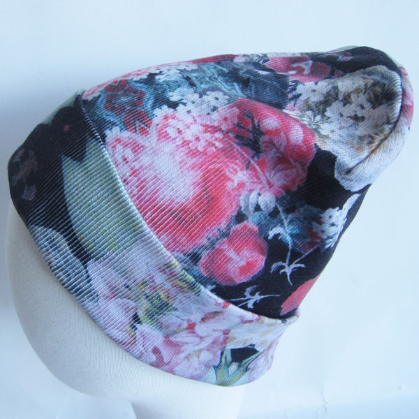 black flower printed scarf