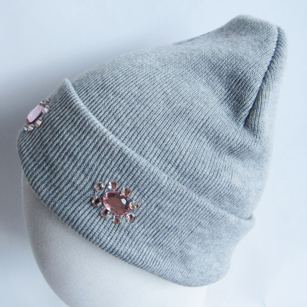 acrylic hat with stone