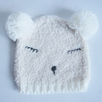animal hat with two pompom