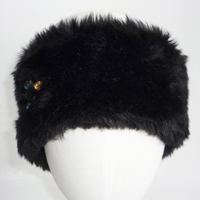 fur headband with stones
