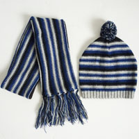 stripe scarf/hat set