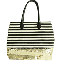 stripes bag with sequines