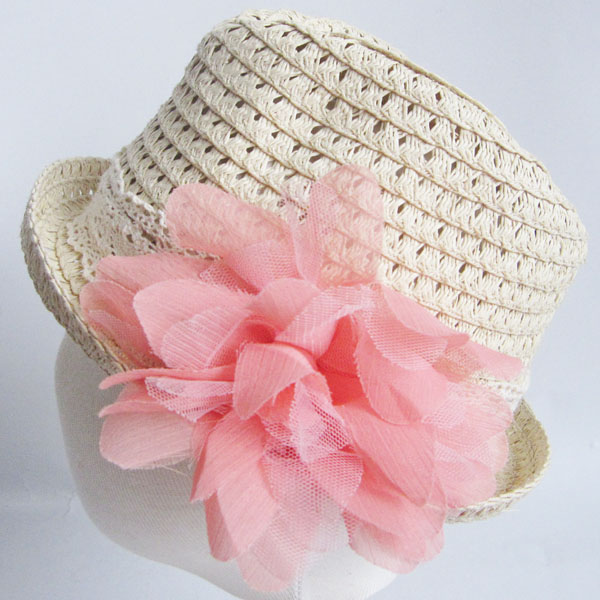 girl's paper hat with flower