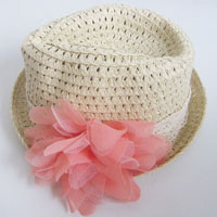 girl's paper hat with flower