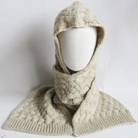 chunky acrylic cable hat scarf