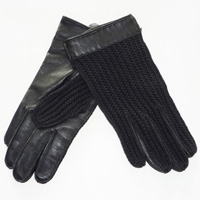 glove with knitting fabric palm back