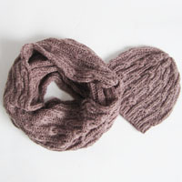 mohair acrylic snood and hat set