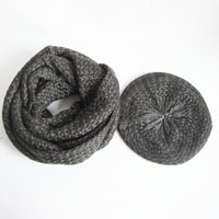 air yarn snood and beret set