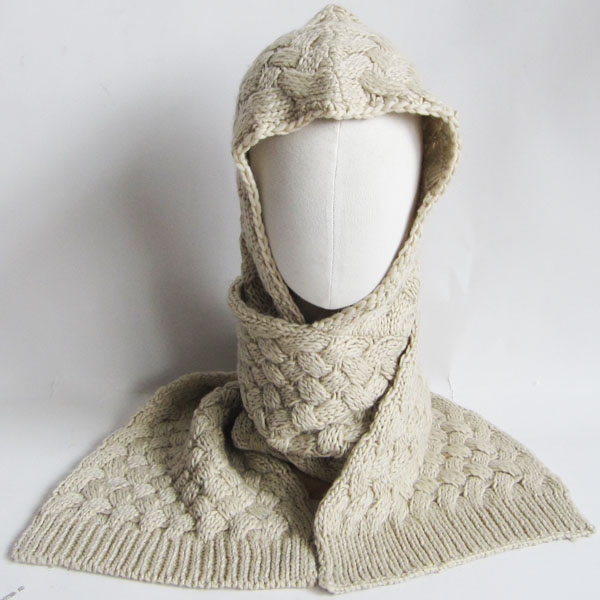 chunky acrylic cable hat scarf