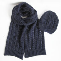 mohair acrylic scarf and hat set