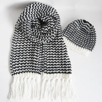 acrylic scarf and hat set