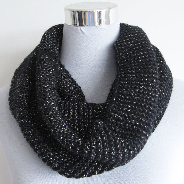 mohair acrylic snood with lurex