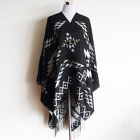 black jacquard cape