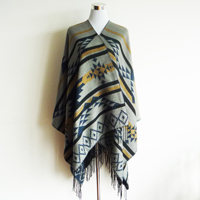 navy jacquard cape