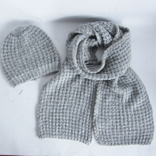 mohair acrylic scarf and hat set