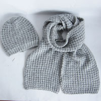 mohair acrylic scarf and hat set