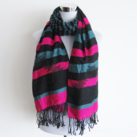 polyester woven stripe scarf
