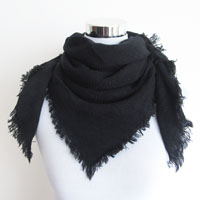 black soft acrylic square scarf