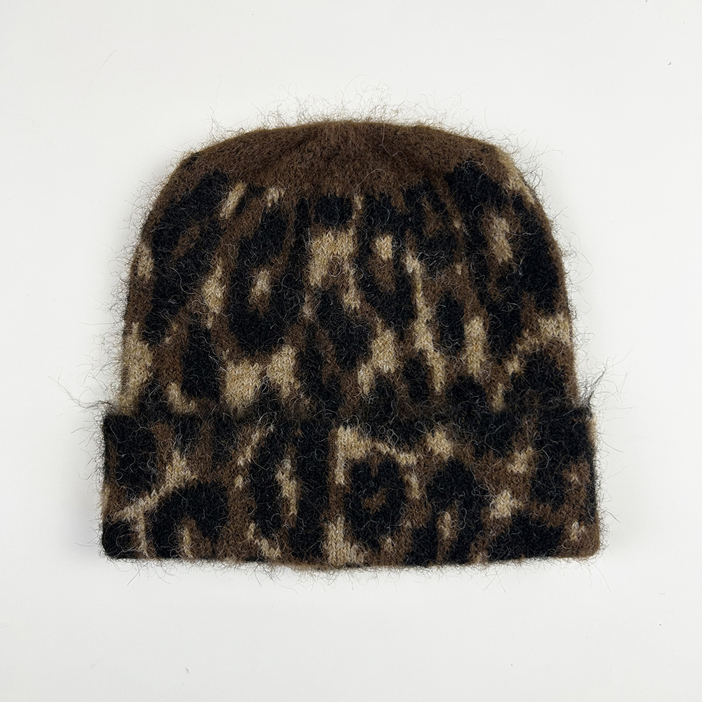 leopard jacquard beanie